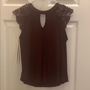Burgundy lace blouse